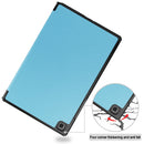 For Samsung Galaxy Tab A7 2020 T500 Custer Texture Horizontal Flip Leather Case with Three-folding Holder & Sleep / Wake-up Function(Sky Blue)