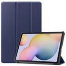 For Samsung Galaxy Tab S7 T870 Custer Texture Horizontal Flip Leather Case with Three-folding Holder & Sleep / Wake-up Function(Dark Blue)