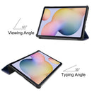 For Samsung Galaxy Tab S7 T870 Custer Texture Horizontal Flip Leather Case with Three-folding Holder & Sleep / Wake-up Function(Dark Blue)