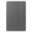 For Samsung Galaxy Tab S7 T870 Custer Texture Horizontal Flip Leather Case with Three-folding Holder & Sleep / Wake-up Function(Grey)