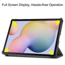 For Samsung Galaxy Tab S7 T870 Custer Texture Horizontal Flip Leather Case with Three-folding Holder & Sleep / Wake-up Function(Grey)