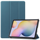 For Samsung Galaxy Tab S7 T870 Custer Texture Horizontal Flip Leather Case with Three-folding Holder & Sleep / Wake-up Function(Dark Green)