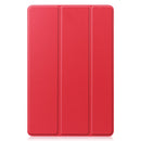 For Samsung Galaxy Tab S7 T870 Custer Texture Horizontal Flip Leather Case with Three-folding Holder & Sleep / Wake-up Function(Red)