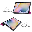 For Samsung Galaxy Tab S7 T870 Custer Texture Horizontal Flip Leather Case with Three-folding Holder & Sleep / Wake-up Function(Purple)