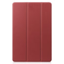 For Samsung Galaxy Tab S7 T870 Custer Texture Horizontal Flip Leather Case with Three-folding Holder & Sleep / Wake-up Function(Wine Red)