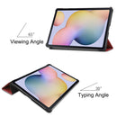 For Samsung Galaxy Tab S7 T870 Custer Texture Horizontal Flip Leather Case with Three-folding Holder & Sleep / Wake-up Function(Wine Red)