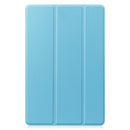 For Samsung Galaxy Tab S7 T870 Custer Texture Horizontal Flip Leather Case with Three-folding Holder & Sleep / Wake-up Function(Sky Blue)