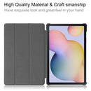 For Samsung Galaxy Tab S7 T870 Custer Texture Horizontal Flip Leather Case with Three-folding Holder & Sleep / Wake-up Function(Sky Blue)