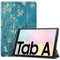 For Samsung Galaxy Tab A7 2020 T500 Colored Drawing Pattern Horizontal Flip Leather Case with Three-folding Holder & Sleep / Wake-up Function(Apricot Blossom)