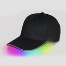 LED Luminous Baseball Cap Male Outdoor Fluorescent Sunhat, Style: Battery, Color:Black Hat Colorful Light