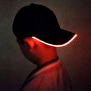 LED Luminous Baseball Cap Male Outdoor Fluorescent Sunhat, Style: Battery, Color:Black Hat Colorful Light