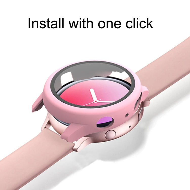 For Samsung Galaxy Watch Active 2 44mm PC Protective Case with Tempered Glass Film(White)