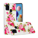 For Samsung Galaxy A21s Luminous TPU Mobile Phone Protective Case(Rose Flower)