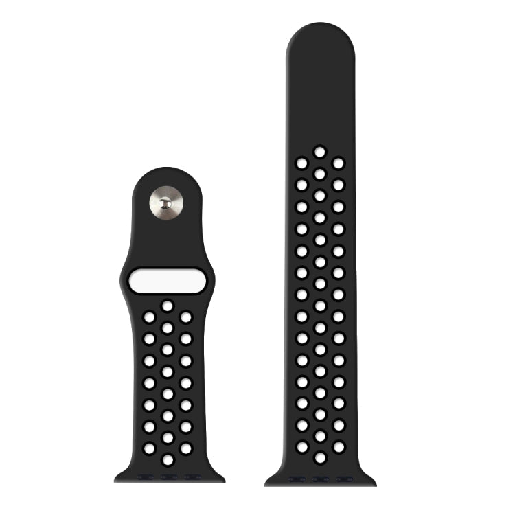 For Apple Watch Series 7 41mm / 6 & SE & 5 & 4 40mm / 3 & 2 & 1 38mm Sport Silicone Watch Band Standard Edition(Black)