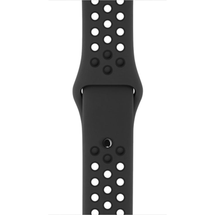 For Apple Watch Series 7 41mm / 6 & SE & 5 & 4 40mm / 3 & 2 & 1 38mm Sport Silicone Watch Band Standard Edition(Black)