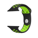 For Apple Watch Series 7 41mm / 6 & SE & 5 & 4 40mm / 3 & 2 & 1 38mm Sport Silicone Watch Band Standard Edition(Black Green)