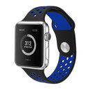 For Apple Watch Series 7 41mm / 6 & SE & 5 & 4 40mm / 3 & 2 & 1 38mm Sport Silicone Watch Band Standard Edition(Black Blue)