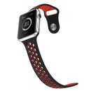 For Apple Watch Series 7 41mm / 6 & SE & 5 & 4 40mm / 3 & 2 & 1 38mm Sport Silicone Watch Band Standard Edition(Black Red)