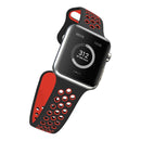 For Apple Watch Series 7 41mm / 6 & SE & 5 & 4 40mm / 3 & 2 & 1 38mm Sport Silicone Watch Band Standard Edition(Black Red)