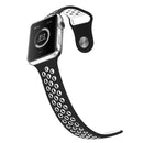 For Apple Watch Series 7 41mm / 6 & SE & 5 & 4 40mm / 3 & 2 & 1 38mm Sport Silicone Watch Band Standard Edition(Black White)