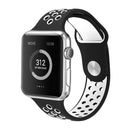 For Apple Watch Series 7 41mm / 6 & SE & 5 & 4 40mm / 3 & 2 & 1 38mm Sport Silicone Watch Band Standard Edition(Black White)