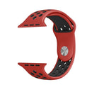 For Apple Watch Series 7 41mm / 6 & SE & 5 & 4 40mm / 3 & 2 & 1 38mm Sport Silicone Watch Band Standard Edition(Red Black)