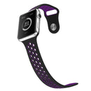 For Apple Watch Series 7 41mm / 6 & SE & 5 & 4 40mm / 3 & 2 & 1 38mm Sport Silicone Watch Band Standard Edition(Black Purple)