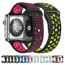 For Apple Watch Series 7 41mm / 6 & SE & 5 & 4 40mm / 3 & 2 & 1 38mm Sport Silicone Watch Band Standard Edition(Black)