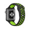 For Apple Watch Series 7 45mm / 6 & SE & 5 & 4 44mm / 3 & 2 & 1 42mm Sport Silicone Watch Band Standard Edition(Black Green)