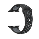 For Apple Watch Series 7 45mm / 6 & SE & 5 & 4 44mm / 3 & 2 & 1 42mm Sport Silicone Watch Band Standard Edition(Black Grey)