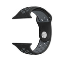 For Apple Watch Series 7 45mm / 6 & SE & 5 & 4 44mm / 3 & 2 & 1 42mm Sport Silicone Watch Band Standard Edition(Black Grey)