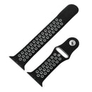 For Apple Watch Series 7 45mm / 6 & SE & 5 & 4 44mm / 3 & 2 & 1 42mm Sport Silicone Watch Band Standard Edition(Black Grey)