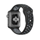 For Apple Watch Series 7 45mm / 6 & SE & 5 & 4 44mm / 3 & 2 & 1 42mm Sport Silicone Watch Band Standard Edition(Black Grey)
