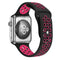 For Apple Watch Series 7 45mm / 6 & SE & 5 & 4 44mm / 3 & 2 & 1 42mm Sport Silicone Watch Band Standard Edition(Black Rose Red)