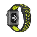 For Apple Watch Series 7 45mm / 6 & SE & 5 & 4 44mm / 3 & 2 & 1 42mm Sport Silicone Watch Band Standard Edition(Black Yellow)