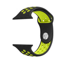 For Apple Watch Series 7 45mm / 6 & SE & 5 & 4 44mm / 3 & 2 & 1 42mm Sport Silicone Watch Band Standard Edition(Black Yellow)