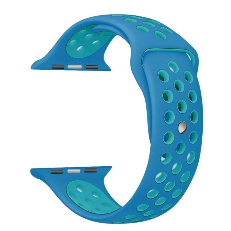 For Apple Watch Series 7 45mm / 6 & SE & 5 & 4 44mm / 3 & 2 & 1 42mm Sport Silicone Watch Band Standard Edition(Blue)
