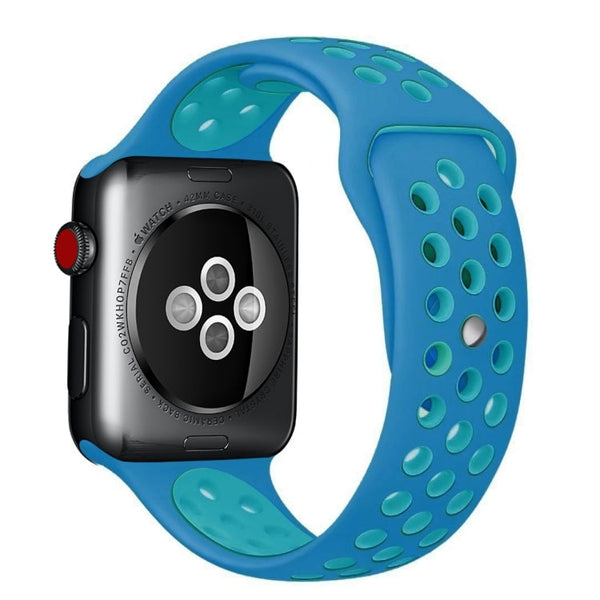 For Apple Watch Series 7 45mm / 6 & SE & 5 & 4 44mm / 3 & 2 & 1 42mm Sport Silicone Watch Band Standard Edition(Blue)