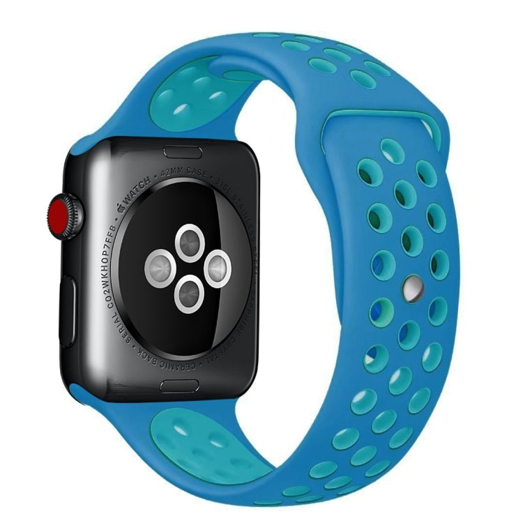 For Apple Watch Series 7 45mm / 6 & SE & 5 & 4 44mm / 3 & 2 & 1 42mm Sport Silicone Watch Band Standard Edition(Blue)