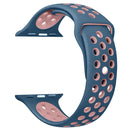 For Apple Watch Series 7 45mm / 6 & SE & 5 & 4 44mm / 3 & 2 & 1 42mm Sport Silicone Watch Band Standard Edition(Blue Pink)