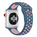 For Apple Watch Series 7 45mm / 6 & SE & 5 & 4 44mm / 3 & 2 & 1 42mm Sport Silicone Watch Band Standard Edition(Blue Pink)