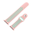 For Apple Watch Series 7 45mm / 6 & SE & 5 & 4 44mm / 3 & 2 & 1 42mm Sport Silicone Watch Band Standard Edition(Pink Green)