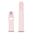 For Apple Watch Series 7 45mm / 6 & SE & 5 & 4 44mm / 3 & 2 & 1 42mm Sport Silicone Watch Band Standard Edition(Pink White)