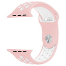 For Apple Watch Series 7 45mm / 6 & SE & 5 & 4 44mm / 3 & 2 & 1 42mm Sport Silicone Watch Band Standard Edition(Pink White)