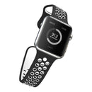 For Apple Watch Series 7 45mm / 6 & SE & 5 & 4 44mm / 3 & 2 & 1 42mm Sport Silicone Watch Band Standard Edition(Black White)