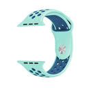 For Apple Watch Series 7 45mm / 6 & SE & 5 & 4 44mm / 3 & 2 & 1 42mm Sport Silicone Watch Band Standard Edition(Green Blue)
