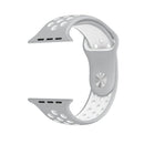 For Apple Watch Series 7 45mm / 6 & SE & 5 & 4 44mm / 3 & 2 & 1 42mm Sport Silicone Watch Band Standard Edition(Grey White)