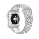 For Apple Watch Series 7 45mm / 6 & SE & 5 & 4 44mm / 3 & 2 & 1 42mm Sport Silicone Watch Band Standard Edition(Grey White)