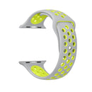 For Apple Watch Series 7 45mm / 6 & SE & 5 & 4 44mm / 3 & 2 & 1 42mm Sport Silicone Watch Band Standard Edition(Grey Yellow)