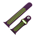 For Apple Watch Series 7 45mm / 6 & SE & 5 & 4 44mm / 3 & 2 & 1 42mm Sport Silicone Watch Band Standard Edition(Purple Green)